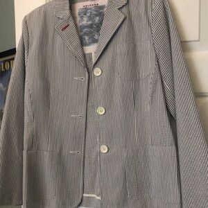 New-  UNIFORM Women's Blue Striped Blazer